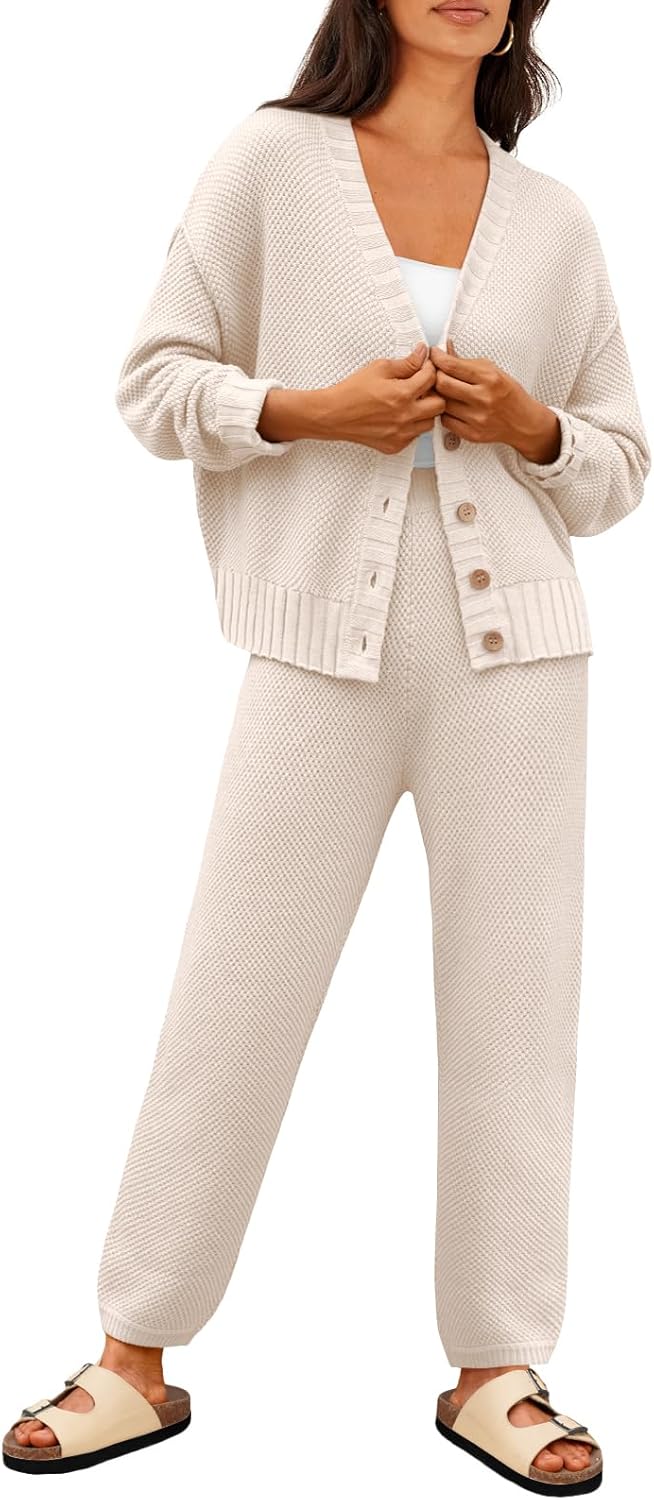 LILLUSORY Womens Cardigan Pants Sets for Stylish Comfort