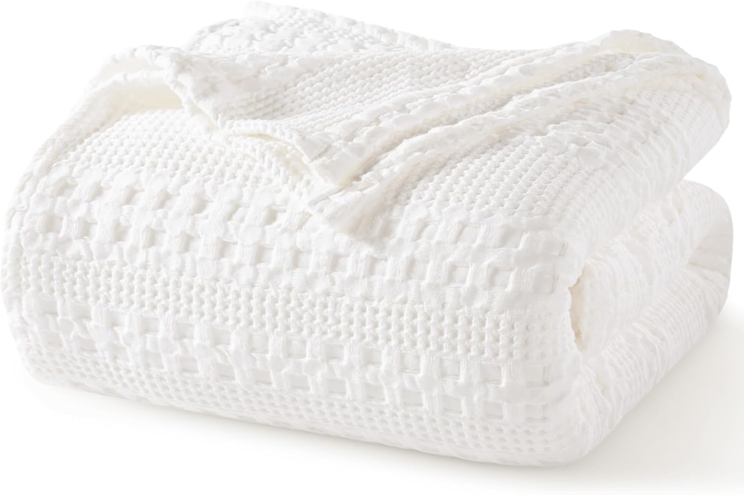 PHF 100% Cotton Waffle Weave Blanket for Cozy Summer Nights