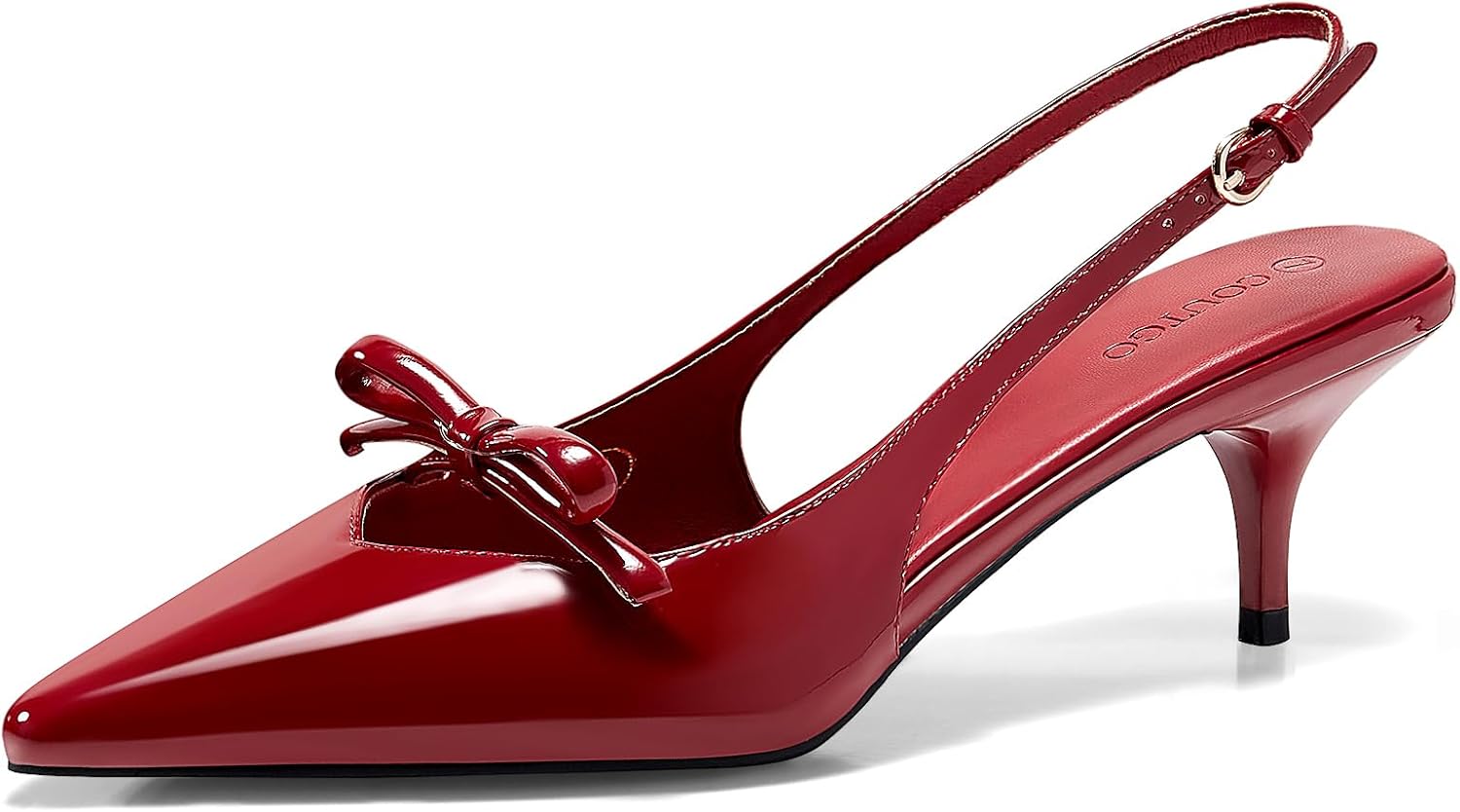 Coutgo Womens Bow Slingback Heels for Elegant Occasions
