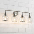 Brushed Nickel Bathroom Light Fixture with Clear Glass Shade