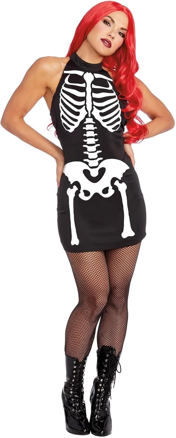 Glow-in-the-Dark Skeleton Dress for Women by Dreamgirl