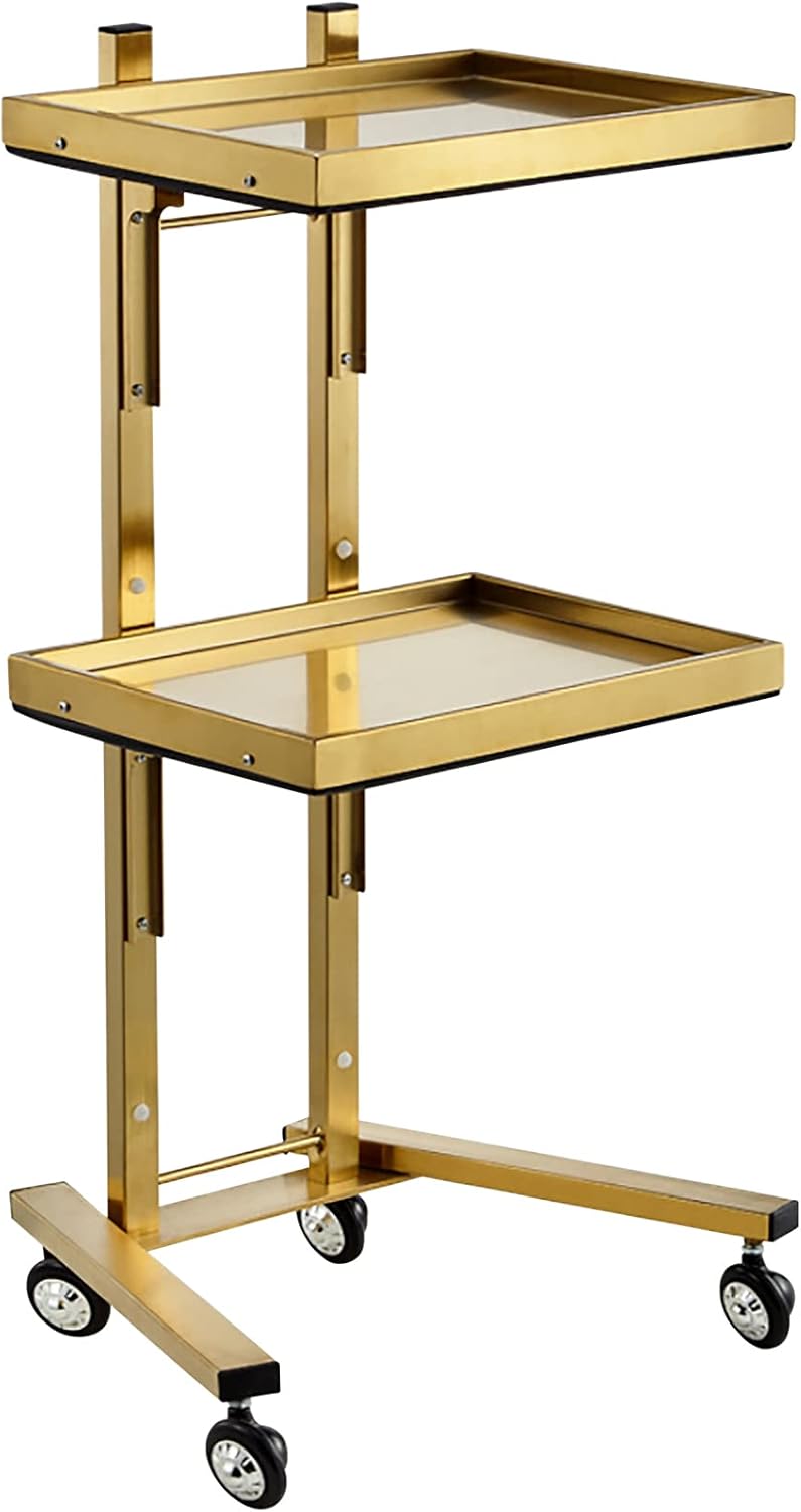 Multifunctional 2-Tray Utility Cart on Wheels for Easy Storage