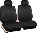 Cloth Car Seat Covers Black Universal Fit Front Seats - Durable