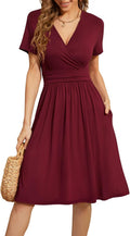 WEACZZY Women's Summer V-Neck Floral Casual Dress with Pockets can
