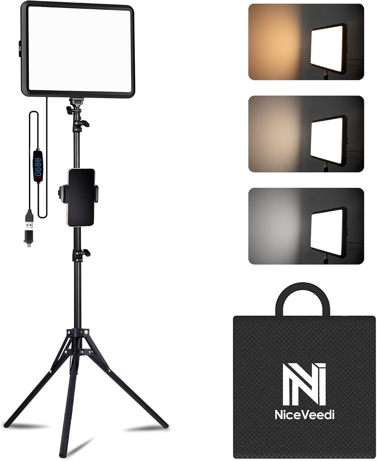 NiceVeedi Photography Lighting Kit for Video Recording & Streaming
