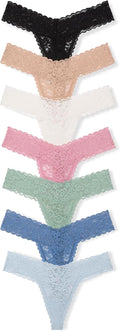 Victoria's Secret Lace Thong Underwear for Women - 7 Pack Low Rise