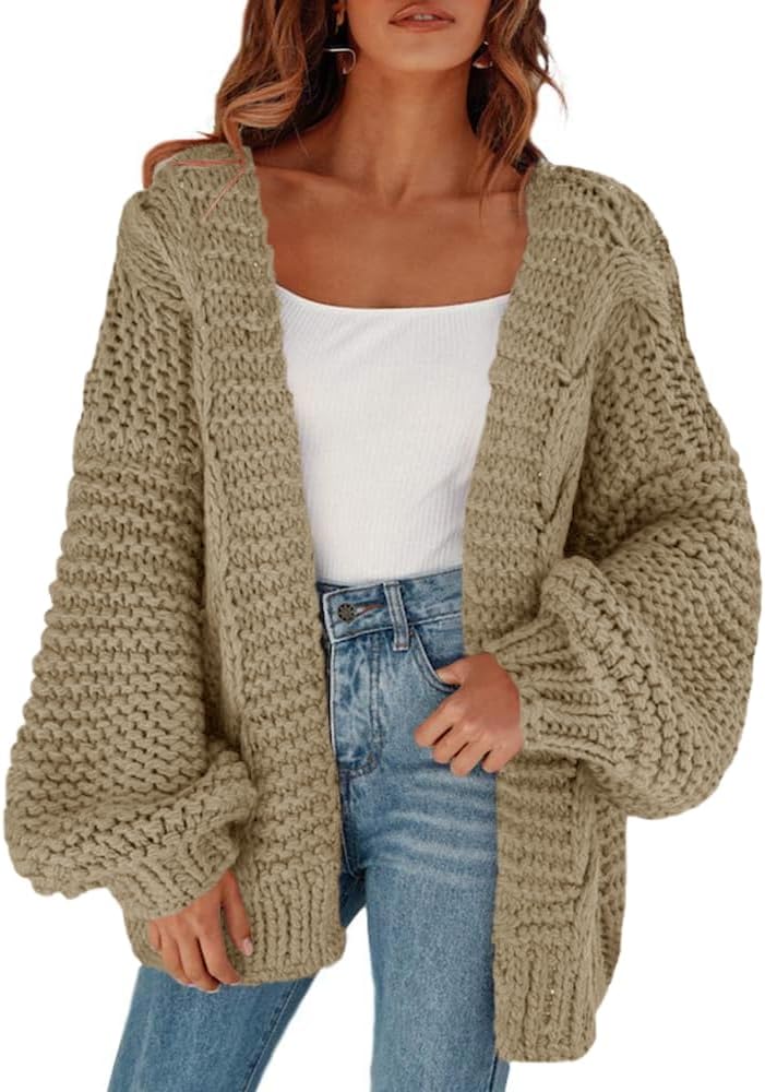 Chunky Cardigan for Women - Oversized Cable Knit Sweater Style