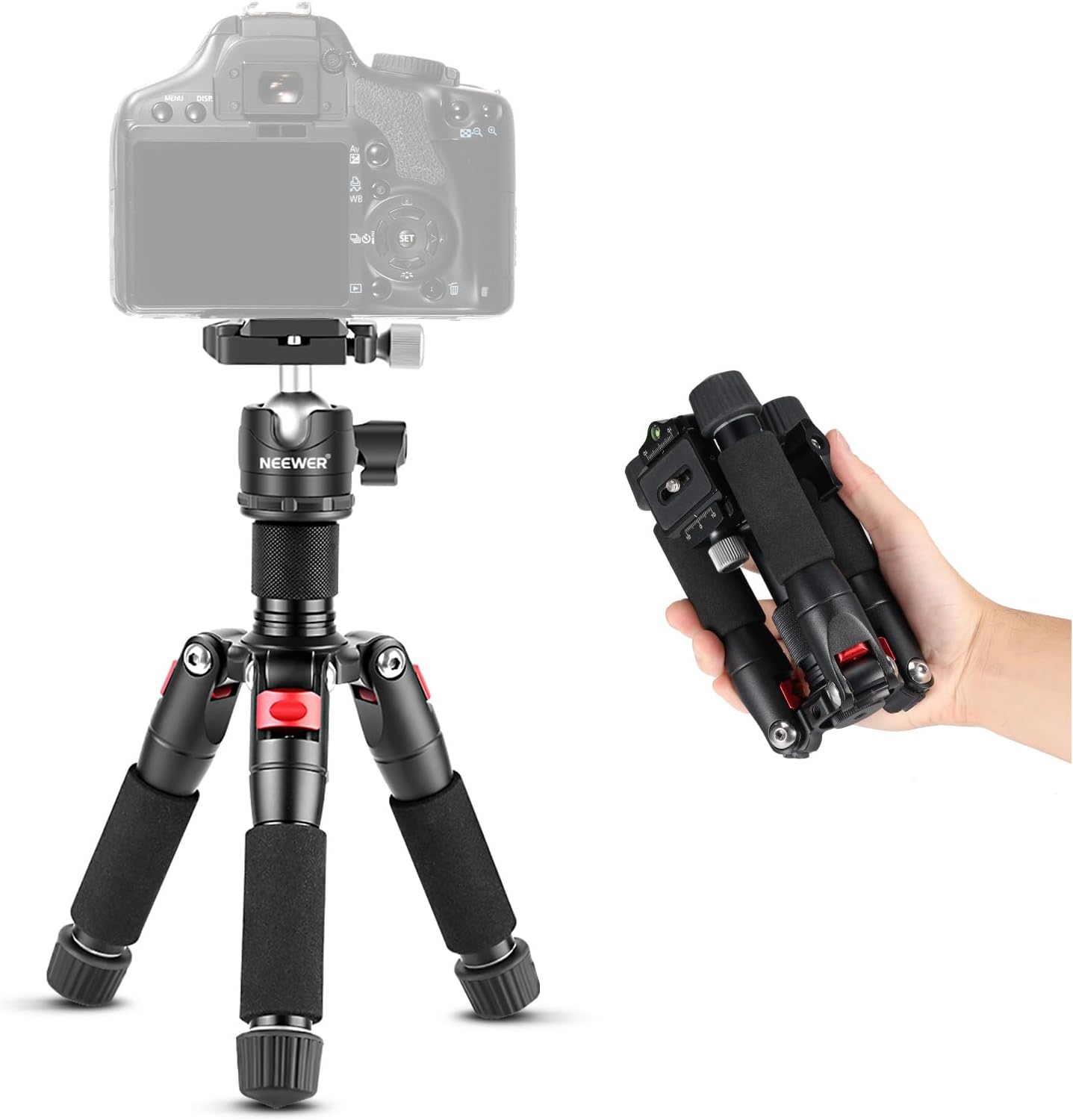 NEEWER Portable Desktop Mini Tripod for DSLR Cameras and More