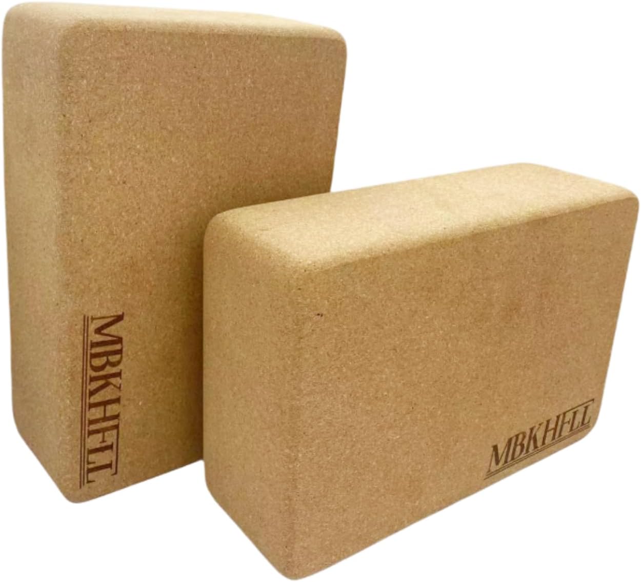 Non-Slip Eco Cork Yoga Block: High Density, 1 Pack