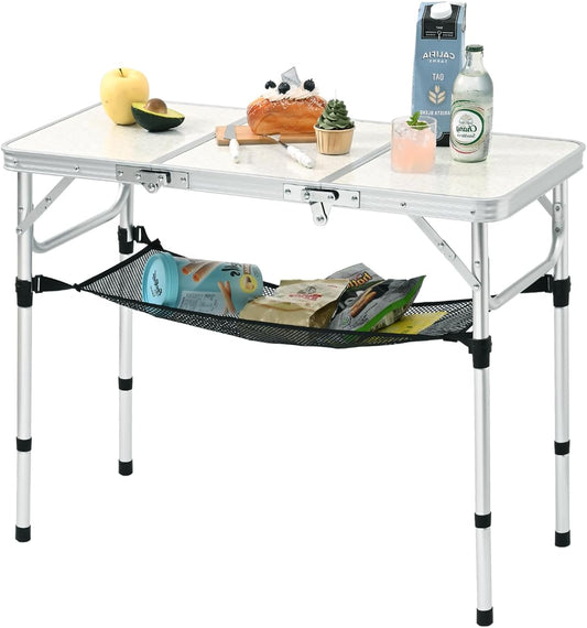 3ft Aluminum Folding Picnic Table for Camping and Outdoor Use