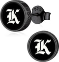 Viking Rune Black Onyx Stud Earrings for Men and Women
