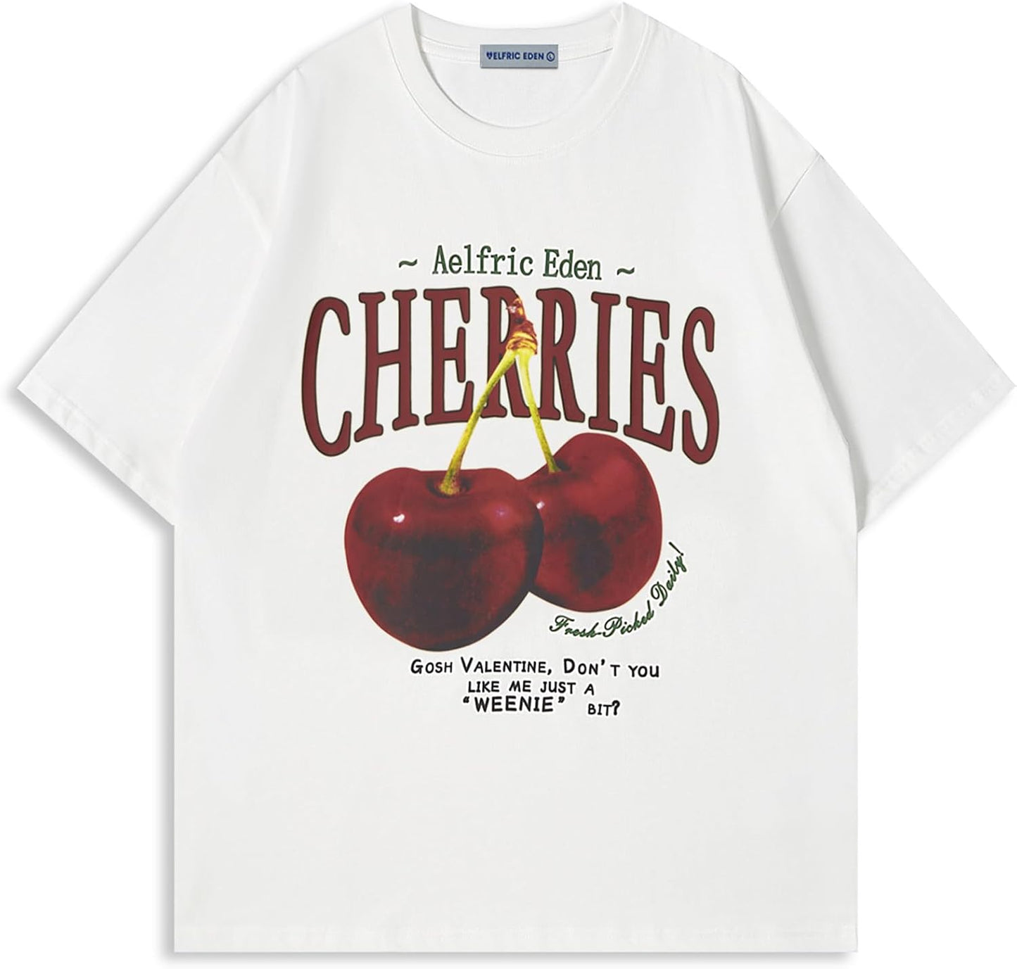 Oversized Graphic Tees with Cherry Print for Summer Style