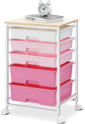Utility Cart with 5 Drawers Rolling Storage Cart - Compact Organizer