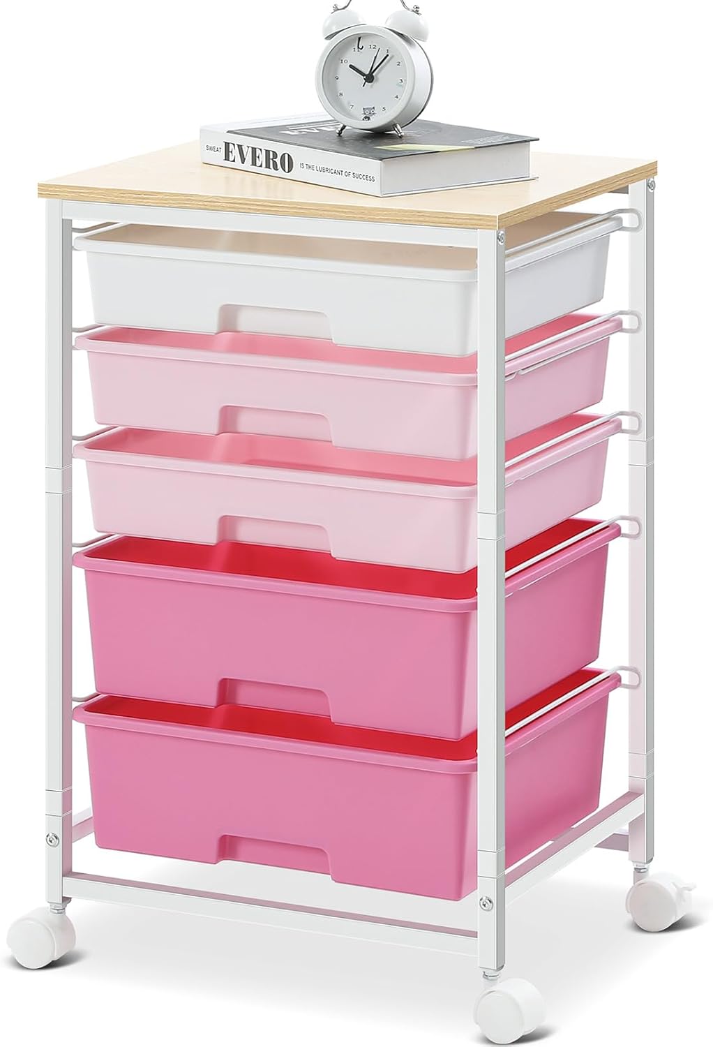 Utility Cart with 5 Drawers for Craft Storage and Organization