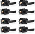 Probrico Heavy Duty Flat Black Square Privacy Door Levers - Modern