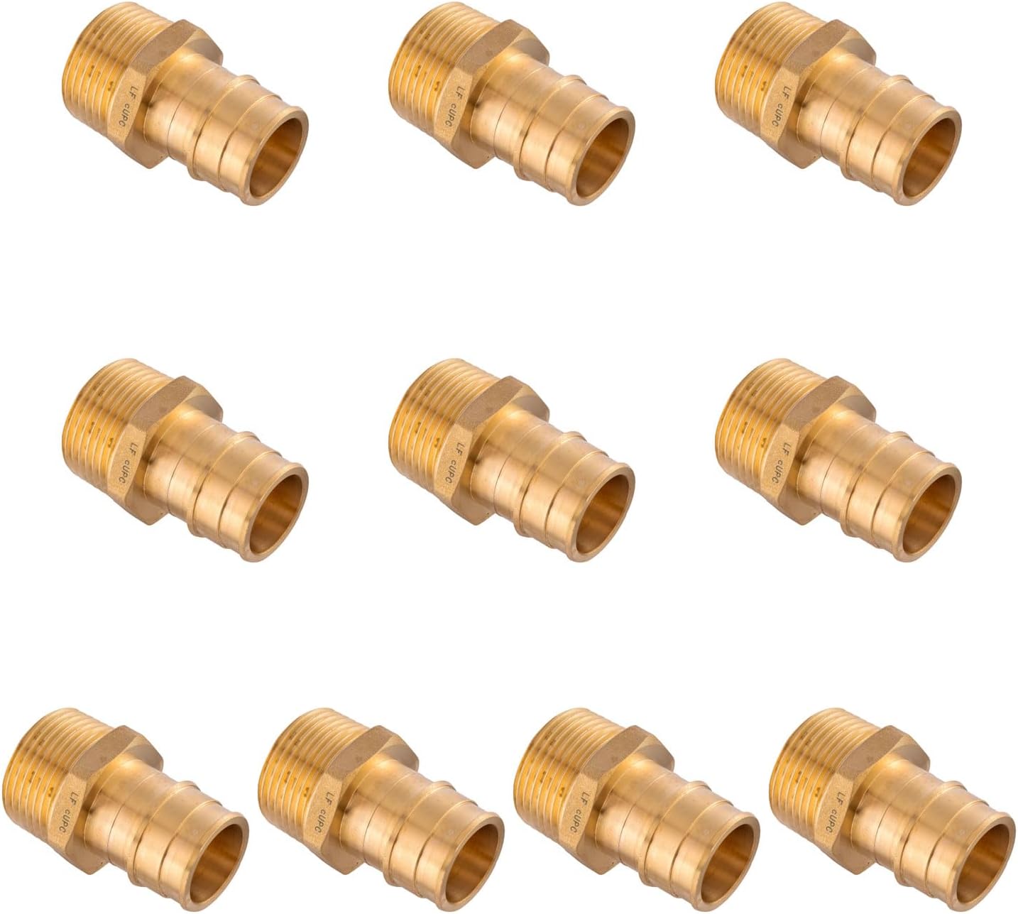 Pack of 10 EFIELD Pex-A 1/2in Male NPT Adapter Brass Fittings