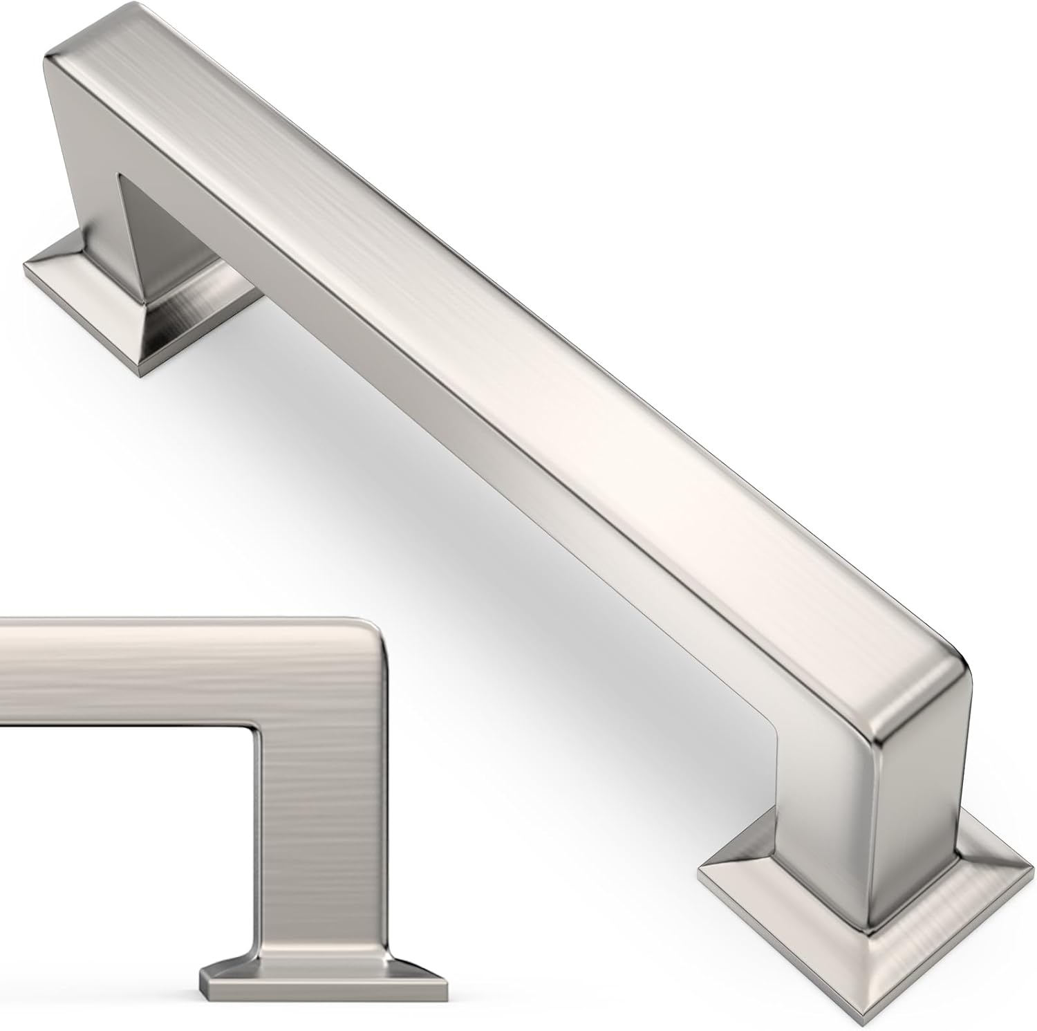 10 Pack 3-3/4 Inch Kitchen Cabinet Handles in Brushed Nickel