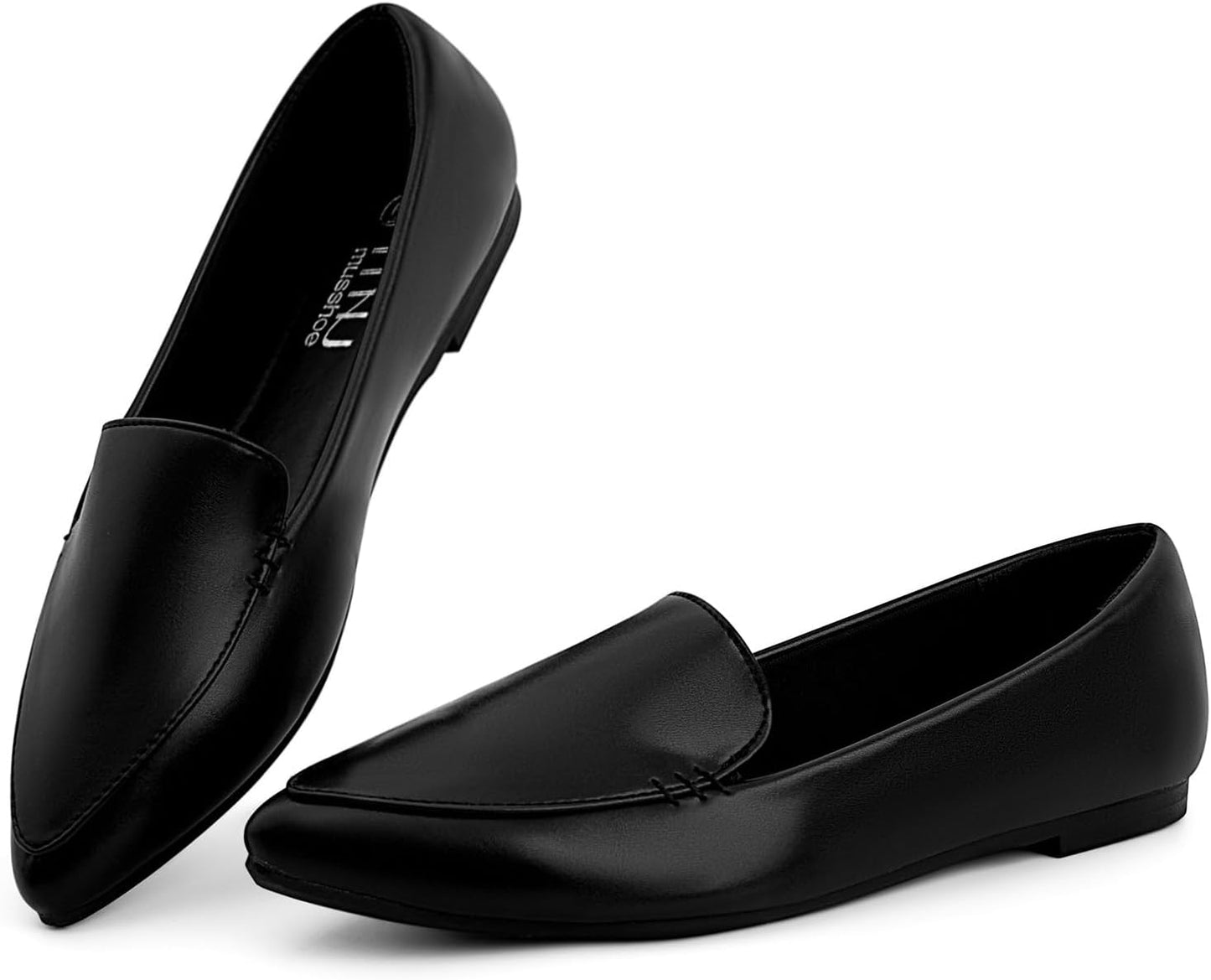 MUSSHOE Comfortable Pointed Toe Memory Foam Loafers for Women