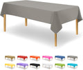 Silver Disposable Plastic Tablecloth for Rectangle Tables - Pack of 48
