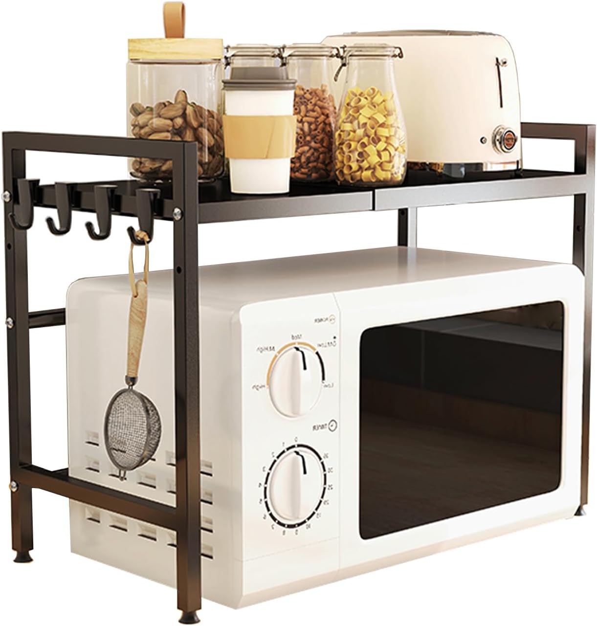 Space-Saving Kitchen Rack with Hooks by loyalKBS