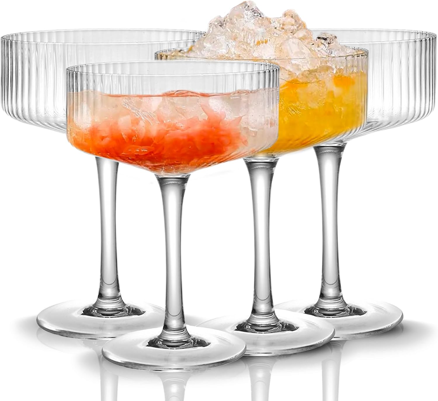 Vintage 10oz Coupe Glasses Set - Perfect For Cocktails