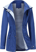 Womens Raincoat Windbreaker Waterproof Lightweight Lined Hooded Rain 2