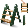Step Stool for Toddler, 3-Step Wooden Ladder for Kids Use