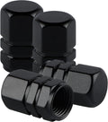 Aluminum Tire Stem Valve Caps Hexagon Shape (4PCS Black) - Protective