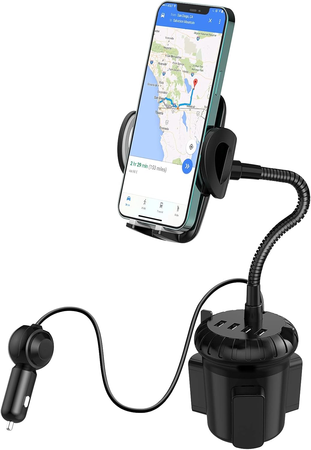 Rapid 4-Port Car Charger with Phone Mount - Utik