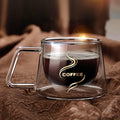 MonLiya Double Wall Glass Coffee Mug - Insulated Clarity