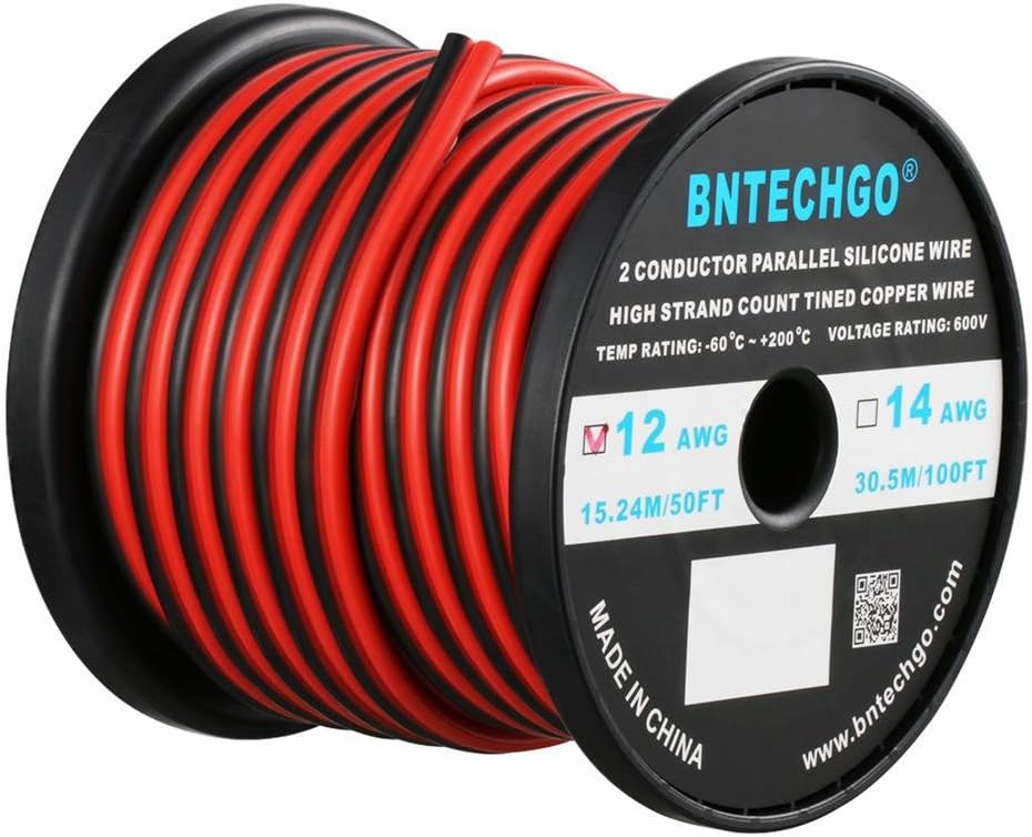 12 Gauge Flexible Silicone Wire for LED Strip and DC Hookups