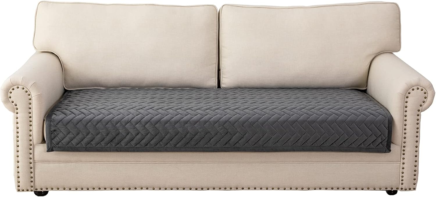 Eismodra Couch Cover for 3 Cushion Sofa - Dark Gray Slipcover