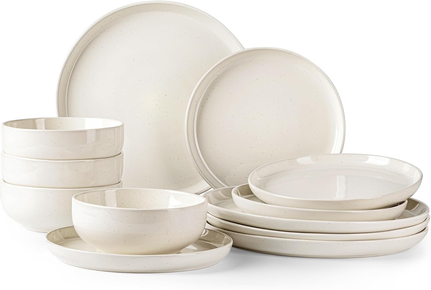 GBHOME Ceramic Dinnerware Set for 4 - 12pcs Stoneware Dishes