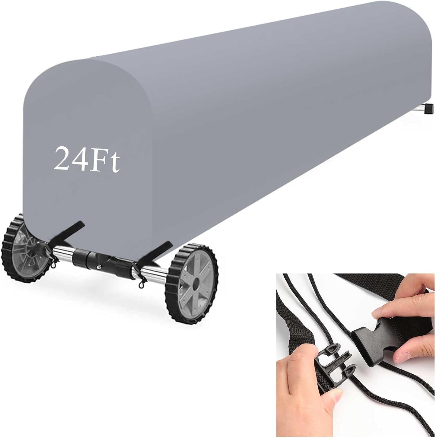 Heavy Duty Pool Solar Reel Cover for 24 Ft Inground Pools