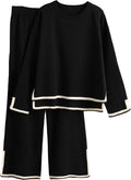 Tanming Women's 2 Piece Knit Sweater Top & Wide Leg Pants - Cozy