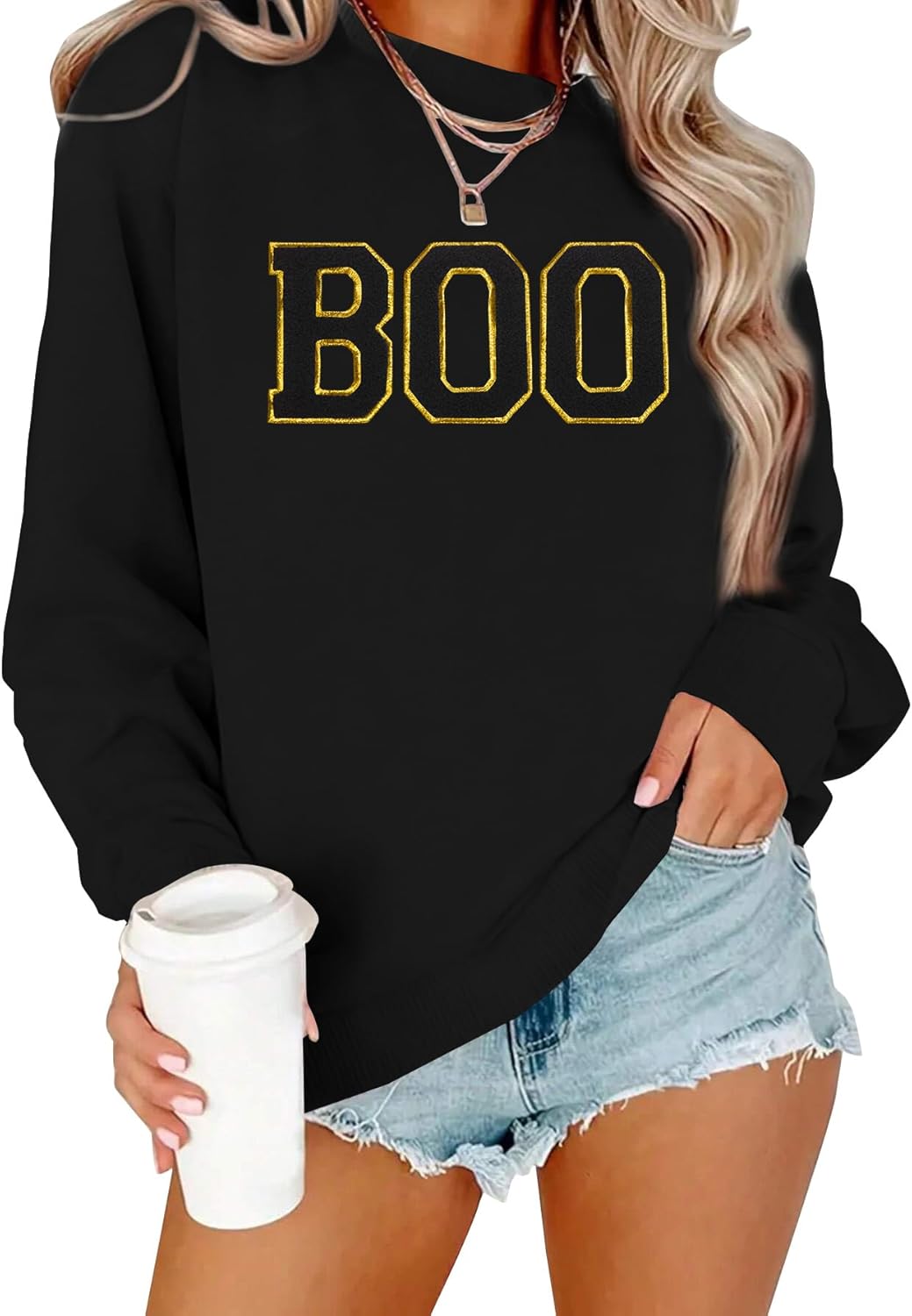 Cute BOO Ghost Sweatshirt by PICKID