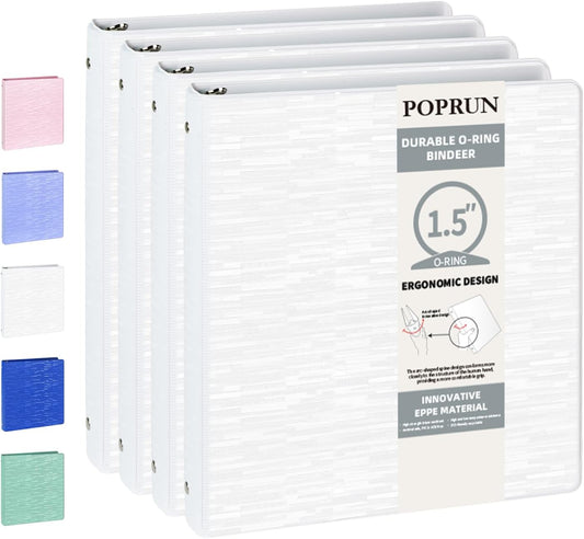 Durable 3 Ring Binder 1.5 Inch for School & Office Use