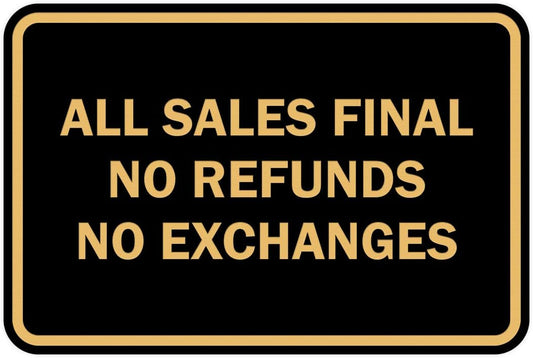 Classic Framed All Sales Final Sign - Large 10 Pack for Business