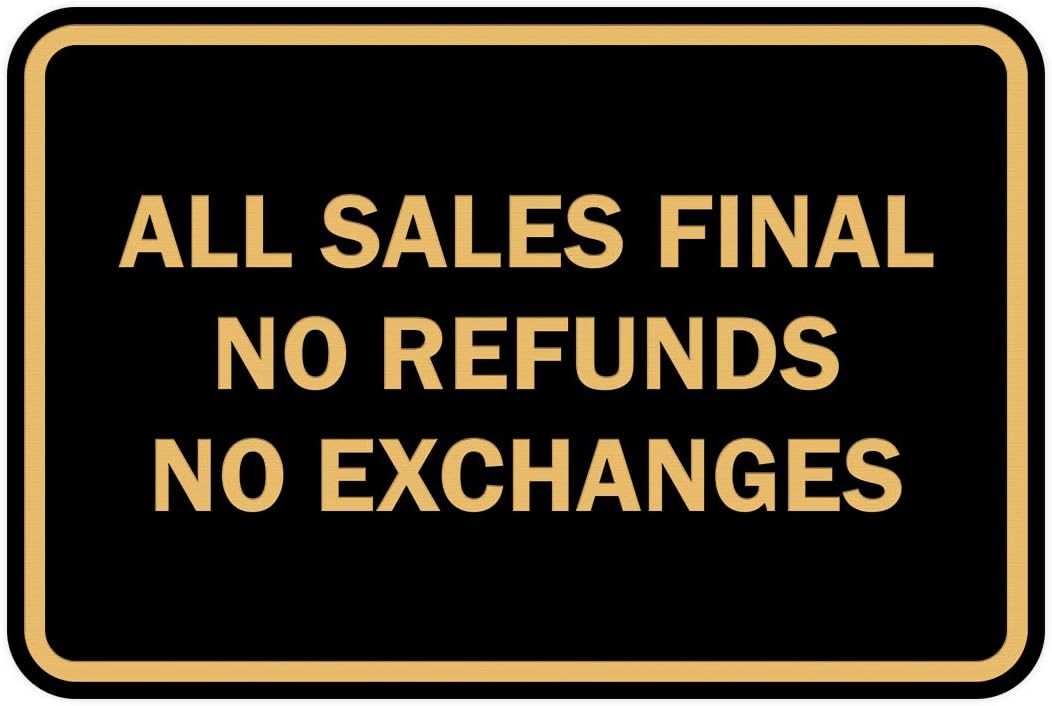Classic Framed All Sales Final Sign - Durable 5 Pack for Business