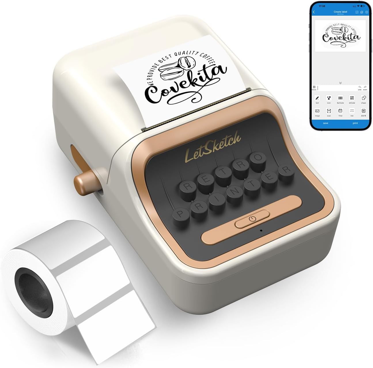 Wireless Mini Retro Label Maker Machine for Home and Business
