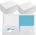 White 2-Pocket Glossy Laminated Paper Folders 200 Pack - Bulk School
