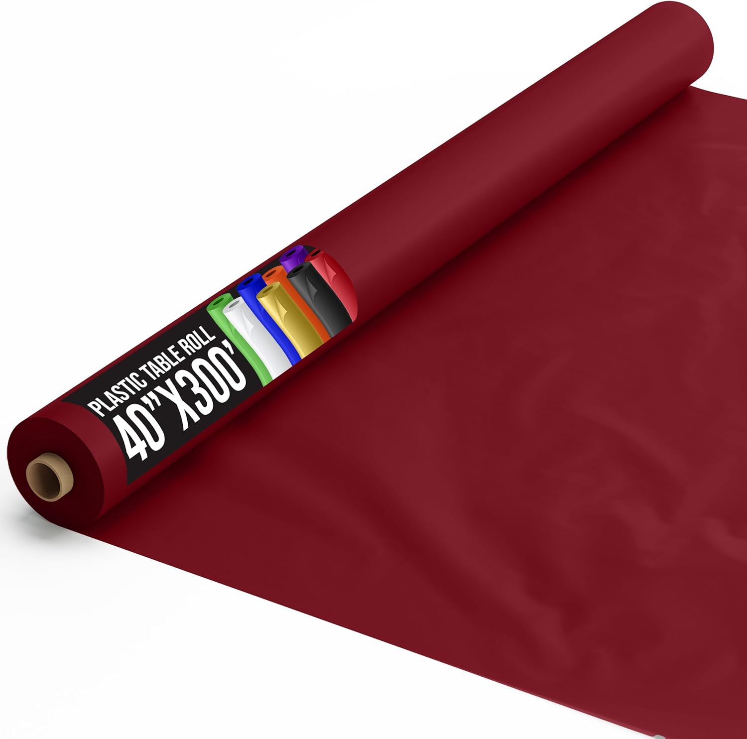 Burgundy Plastic Table Cover Roll 40in x 300ft for Events