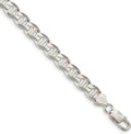Sterling Silver 9 in Miami Cuban Anchor Chain Necklace - 3.3 mm