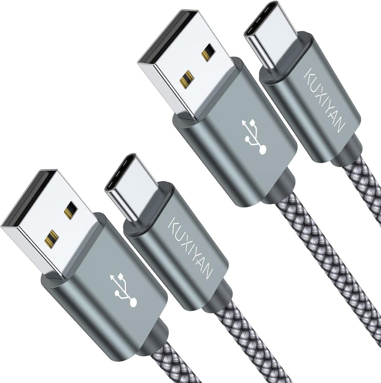 Fast Charge 3FT USB-C Cable (2-Pack) iPhone Samsung Google