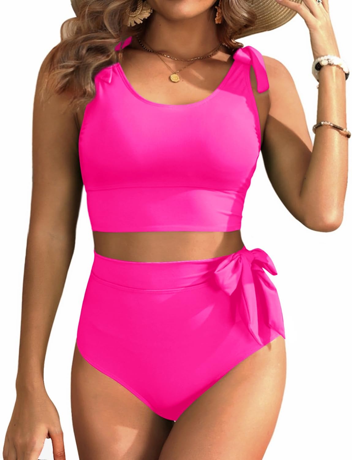 Two Piece High Waisted Swimsuits for Women with Tummy Control