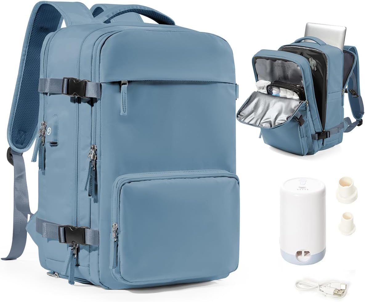 Vacuum Travel Backpack with Pump for Compression and Organization