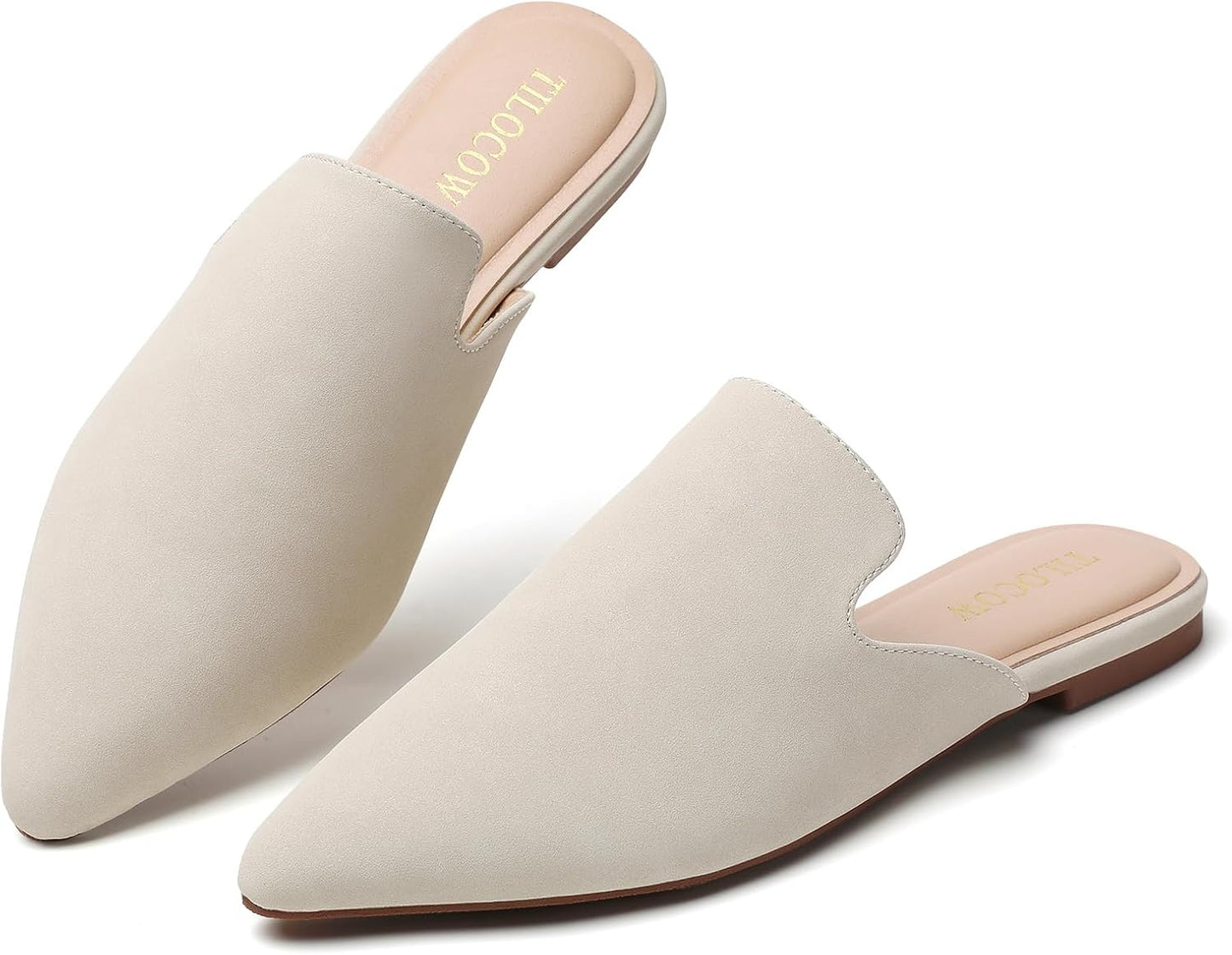 Tilocow Mules for Women: Comfortable Pointed Toe Slip-On Flats