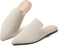 Pointed Toe Mules for Women - Comfortable Backless Slip On Flats