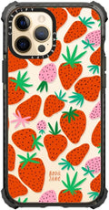 Ultra Impact Case for iPhone 12 Pro Max - Strawberries - Clear Black
