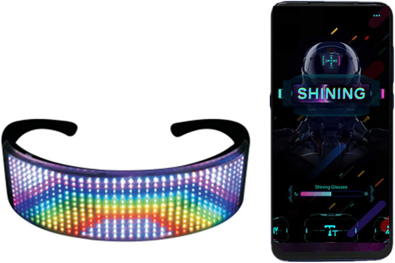 Customizable Bluetooth LED Glasses for Festivals and Raves